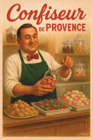 Affiche vintage métiers anciens - Confiseur de Provence