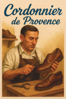 Affiche vintage métiers anciens - Cordonnier de Provence