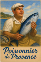 Affiche vintage métiers anciens - Poissonnier de Provence
