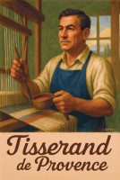 Affiche vintage métiers anciens - Tisserand de Provence