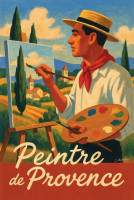 Affiche vintage métiers anciens - Peintre de Provence - Couleurs du Midi