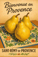 Affiche vintage botanique - Douceur d’automne - Poire dorée de Provence