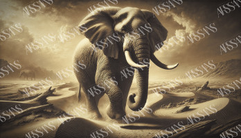 Affiche vintage animaux - Le Gardien des Dunes Éternelles