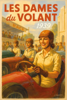 Affiche vintage sport - Les dames du volant 1939