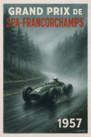 Affiche vintage sport - Grand Prix SPA Francorchamps 1957