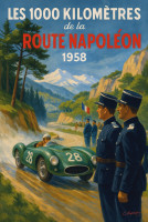 Affiche vintage sport - Les 1000km route Napoleon 1958