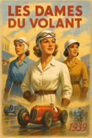 Affiche vintage sport - Les Pionnières de la Vitesse - 1939