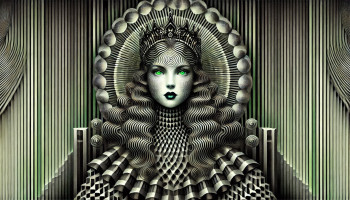 Affiche vintage mythologie - La Trame des Illusions Souveraine