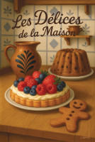 Affiche vintage gourmandise - Les délices de la maison