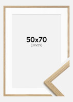 Cadre Chêne 50×70 cm avec Passe-partout 40×60 cm