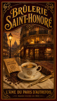 Affiche vintage café - Brûlerie Saint-Honoré