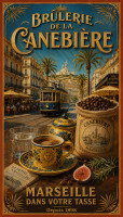 Affiche vintage café - Brûlerie de la Canebière