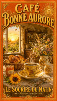 Affiche vintage café - Café Bonne Aurore