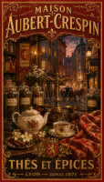 Affiche vintage thé - Maison Aubert-Crespin