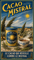 Affiche vintage chocolat - Cacao Mistral
