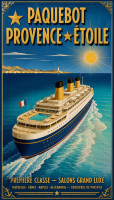 Affiche vintage paquebot - Paquebot Provence-Étoile