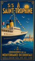Affiche vintage paquebot - S/S Saint-Trophime