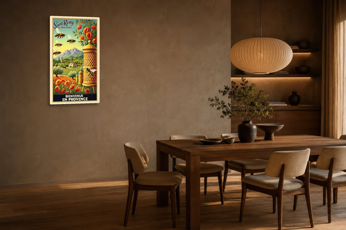 V03-10, Affiche vintage Provence - Les Trésors du Rucher Provençal
