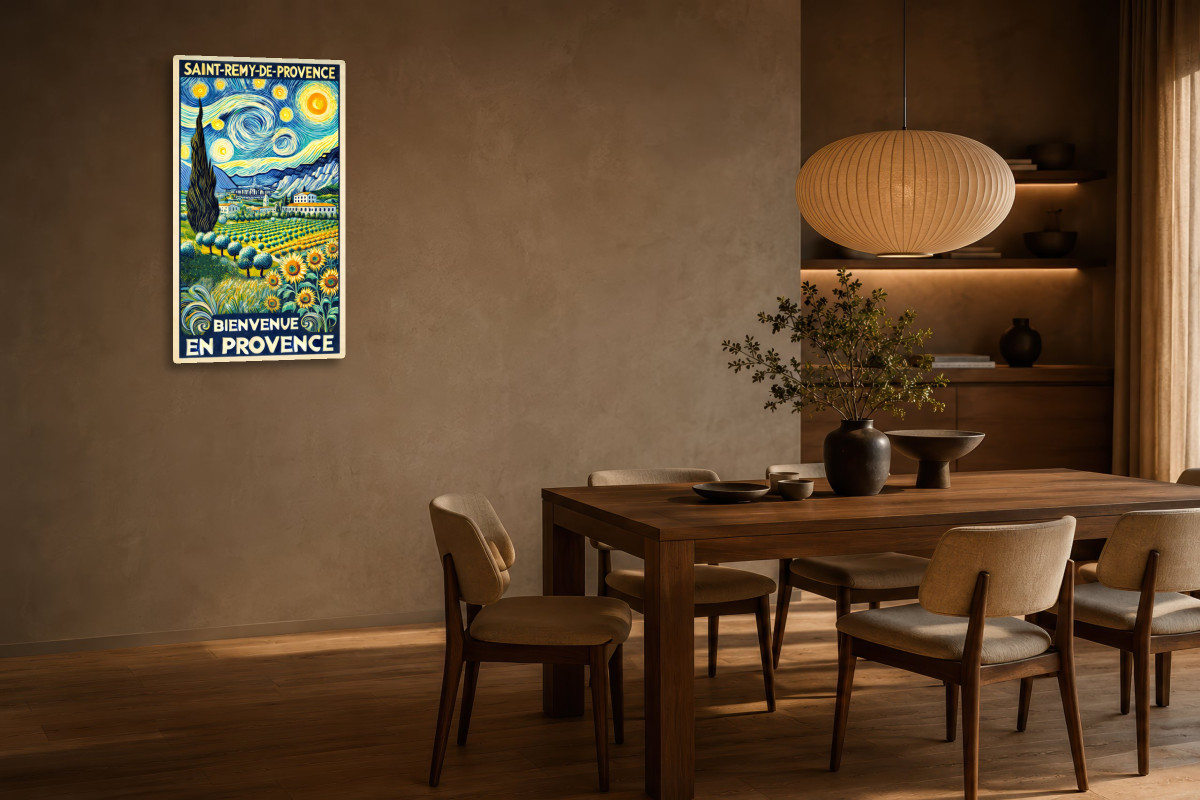 V03-10, Affiche vintage Provence - Saint-Rémy-de-Provence : Sous les Étoiles de Vincent