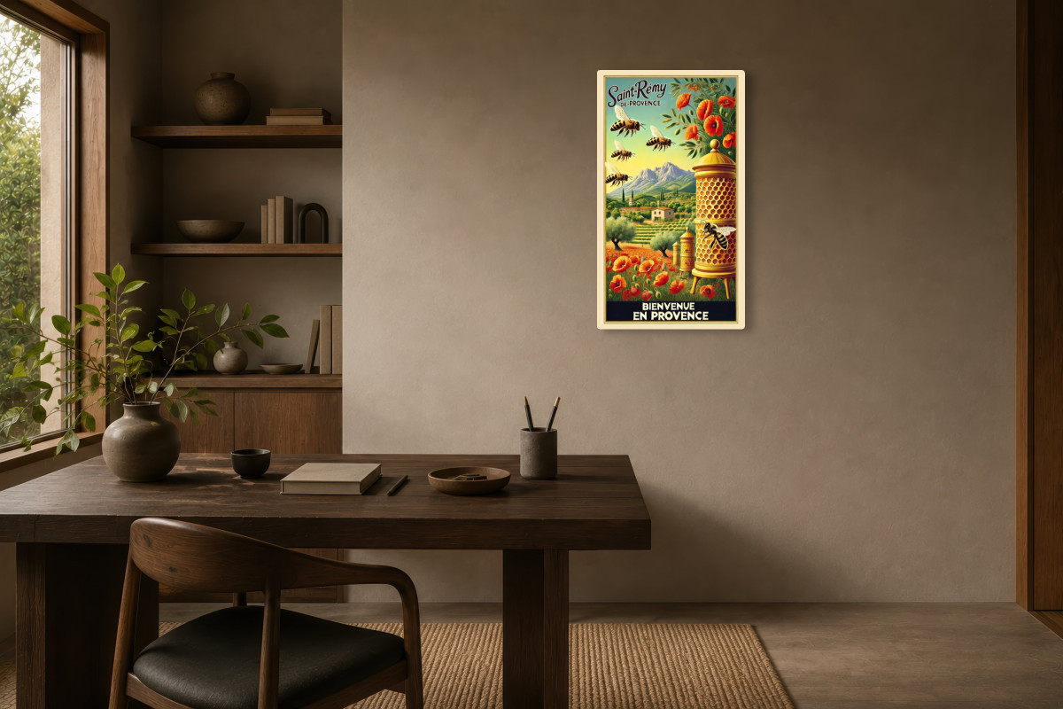 V03-12, Affiche vintage Provence - Les Trésors du Rucher Provençal