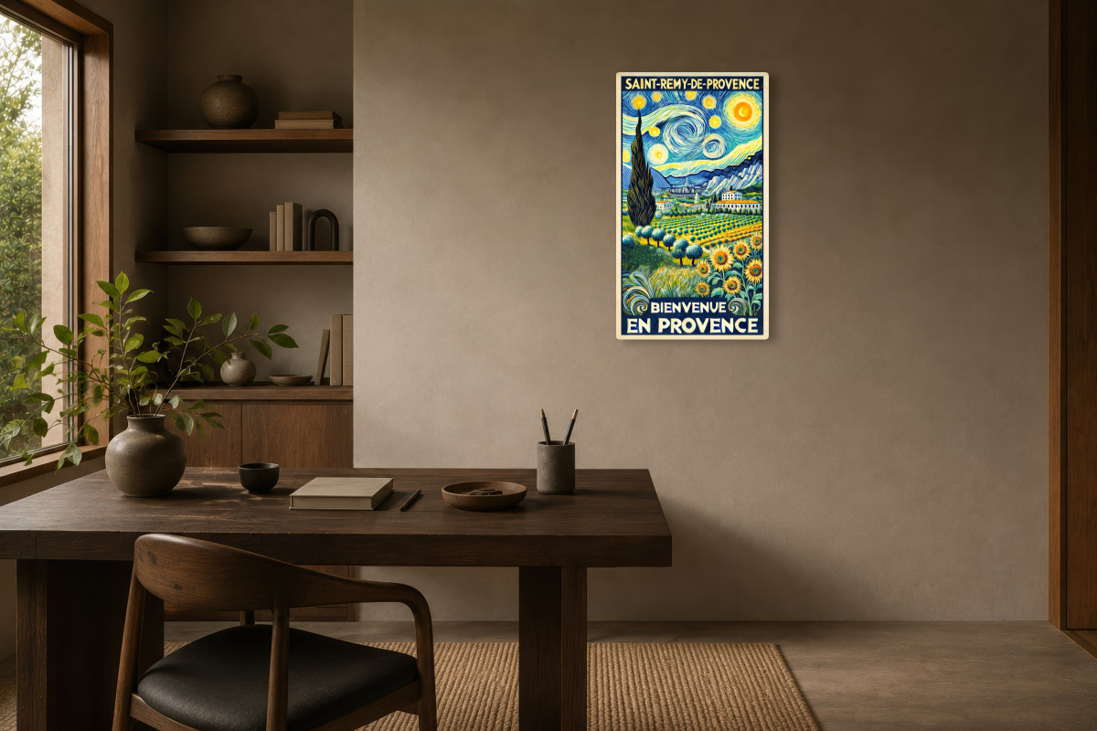 V03-12, Affiche vintage Provence - Saint-Rémy-de-Provence : Sous les Étoiles de Vincent