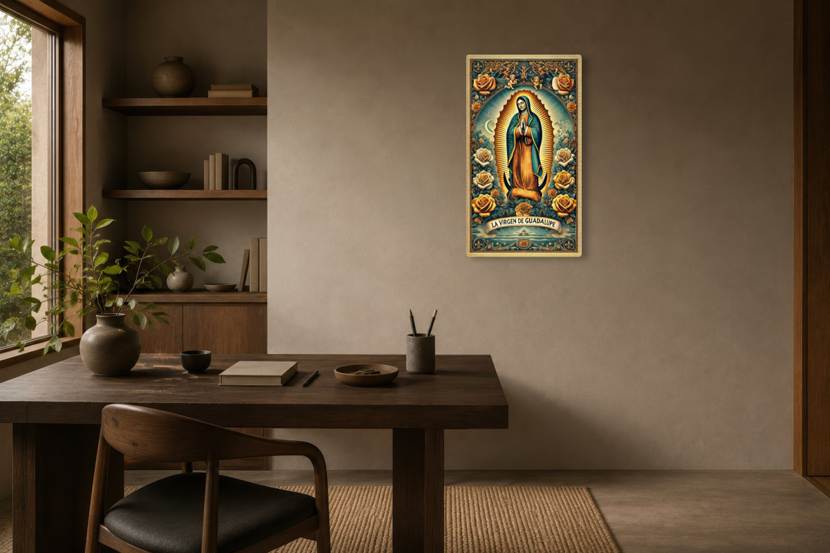 V03-12, Affiche vintage spiritualité - La Virgen de Guadalupe : Lumière et Dévotion Éternelle