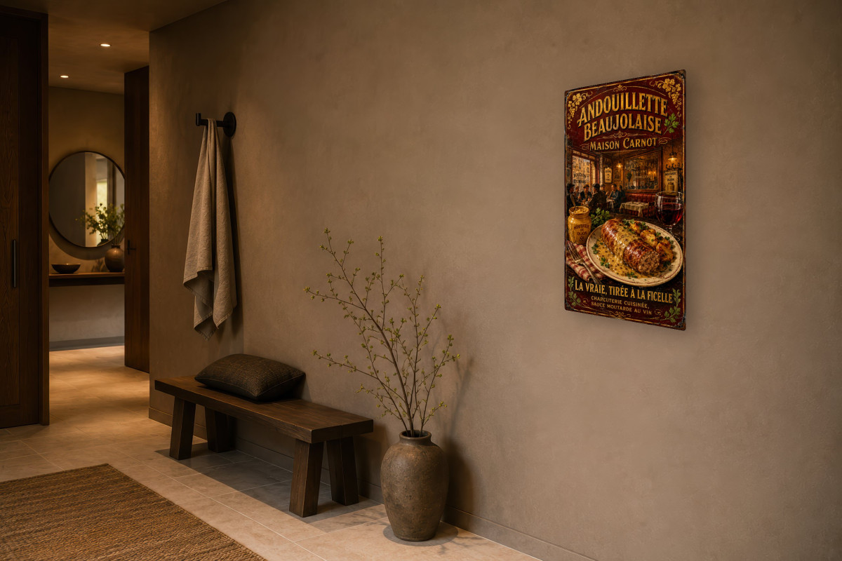 V03-16, Affiche vintage Lyon - Andouillette Beaujolaise - Maison Carnot