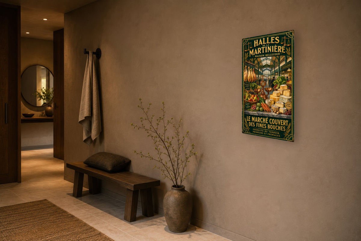 V03-16, Affiche vintage Lyon - Halles de la Martinière - Maison Bellecour