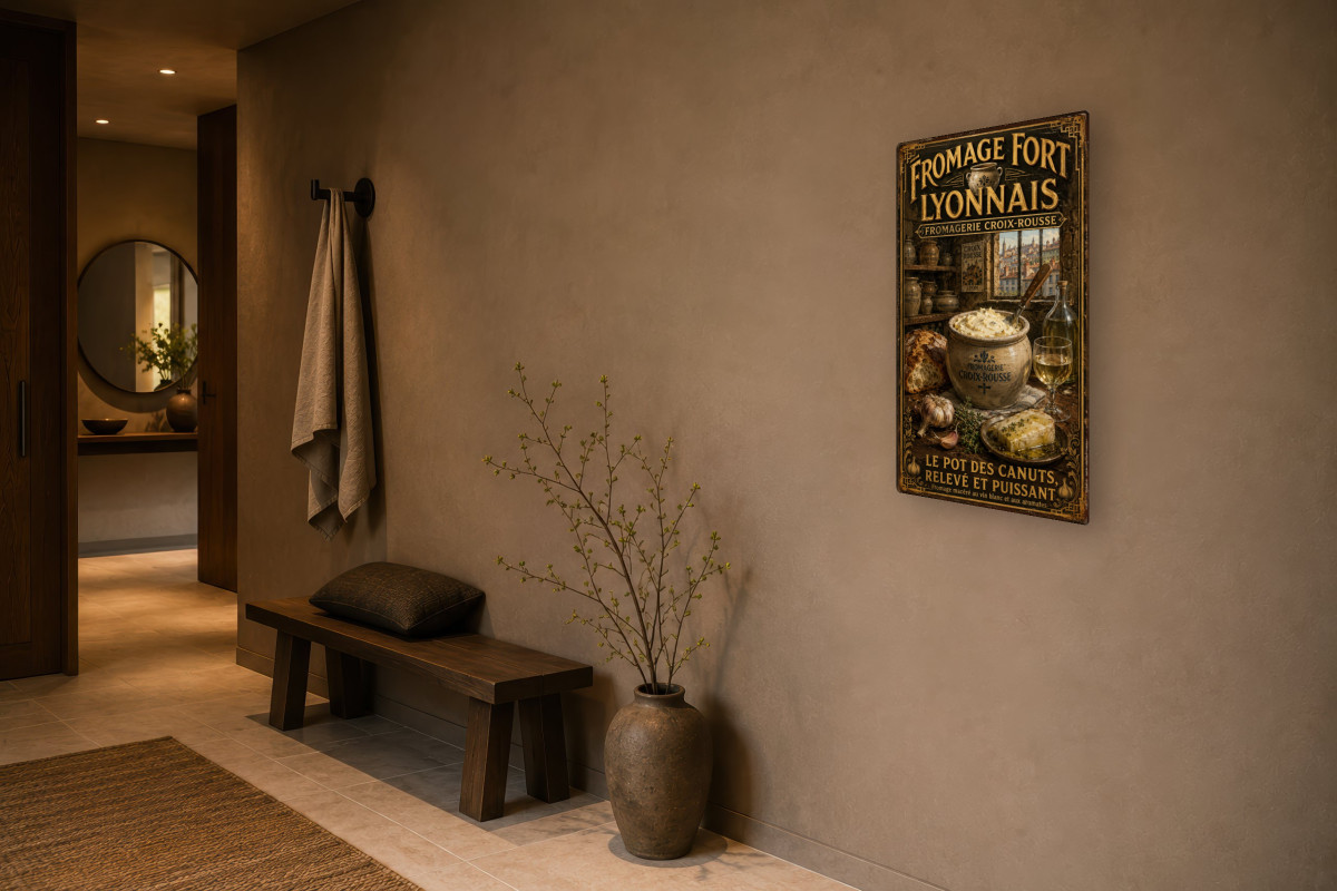 V03-16, Affiche vintage Lyon - Fromage Fort du Lyonnais - Fromagerie Croix-Rousse
