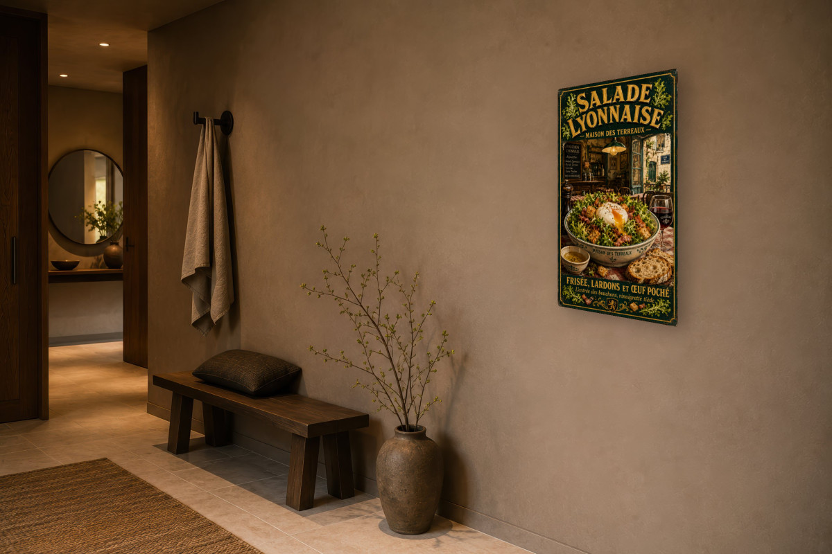 V03-16, Affiche vintage Lyon - Salade Lyonnaise - Maison des Terreaux