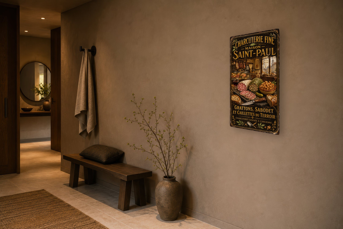 V03-16, Affiche vintage Lyon - Charcuterie Fine - Maison Saint-Paul