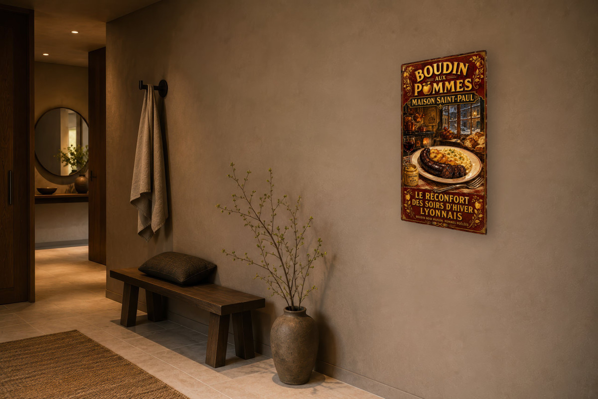 V03-16, Affiche vintage Lyon - Boudin aux Pommes - Maison Saint-Paul