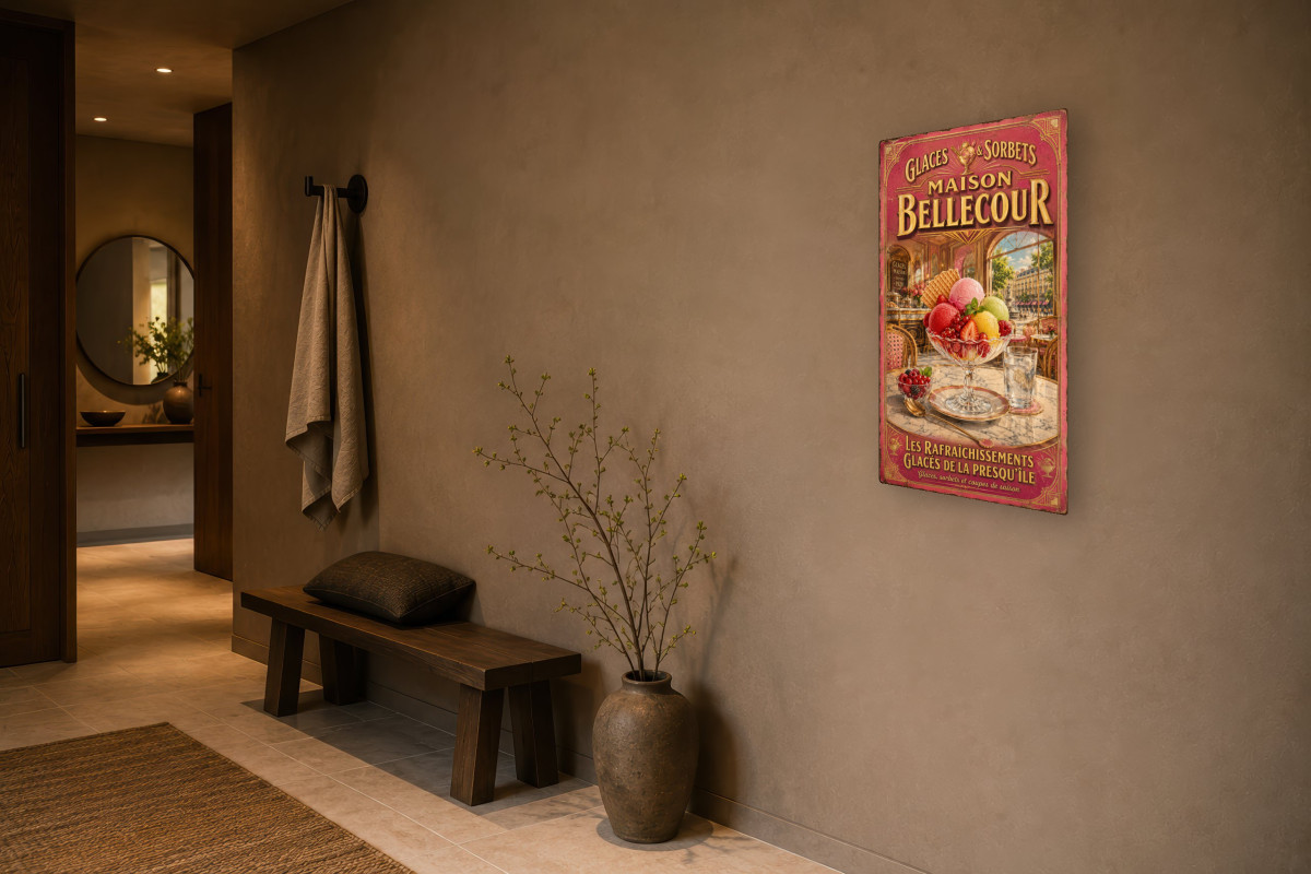 V03-16, Affiche vintage Lyon - Glaces & Sorbets - Maison Bellecour