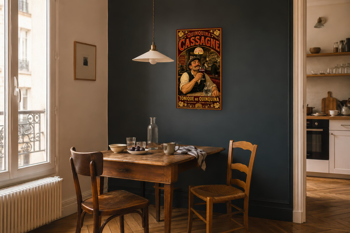 V04-05, Affiche vintage apéritif - Quinquina Cassagne - Tonique au Quinquina