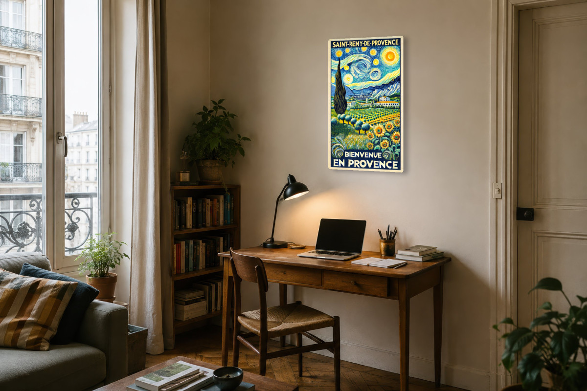 V04-10, Affiche vintage Provence - Saint-Rémy-de-Provence : Sous les Étoiles de Vincent
