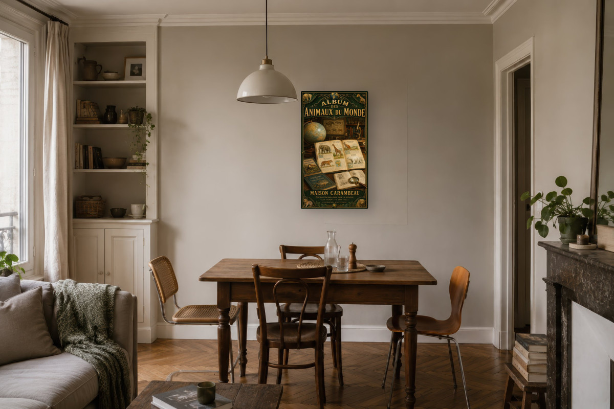 V04-12, Affiche vintage imagerie ancienne - Album des Animaux du Monde
