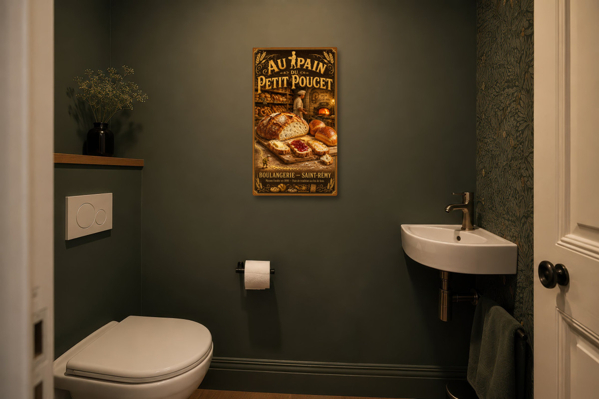 V04-13, Affiche vintage goûter - Au Pain du Petit Poucet