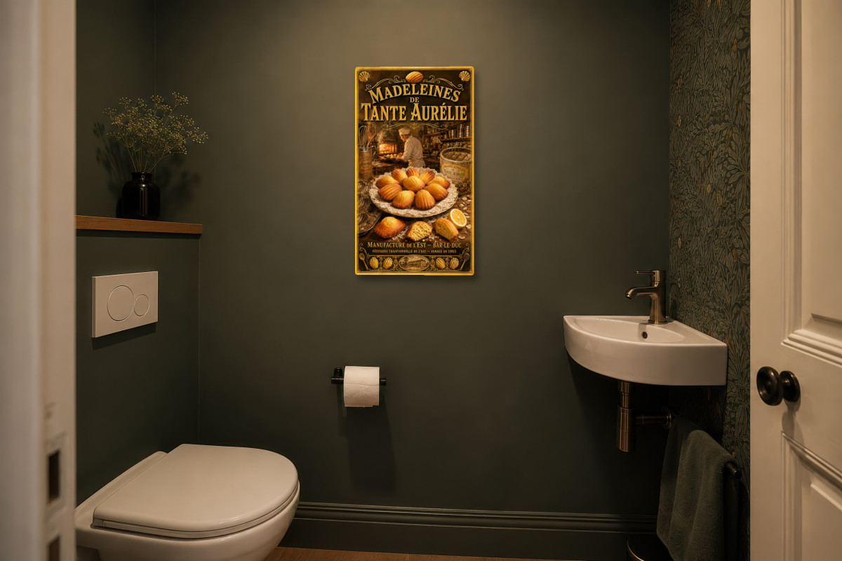V04-13, Affiche vintage goûter - Madeleines de Tante Aurélie