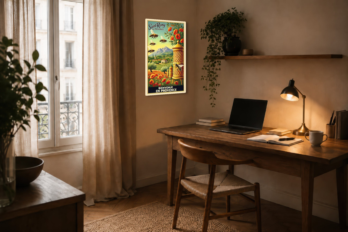 V04-16, Affiche vintage Provence - Les Trésors du Rucher Provençal