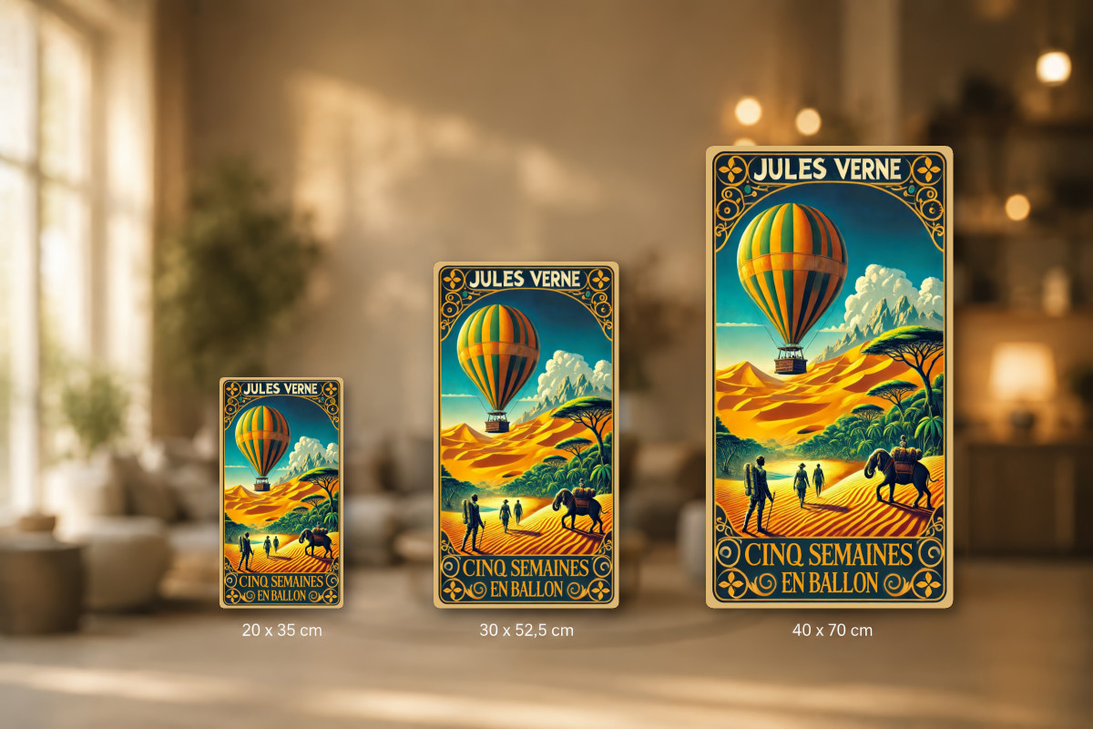 Plaques — décors mêlés #4 — Aventure Éternelle - Cinq Semaines en Ballon par Jules Verne