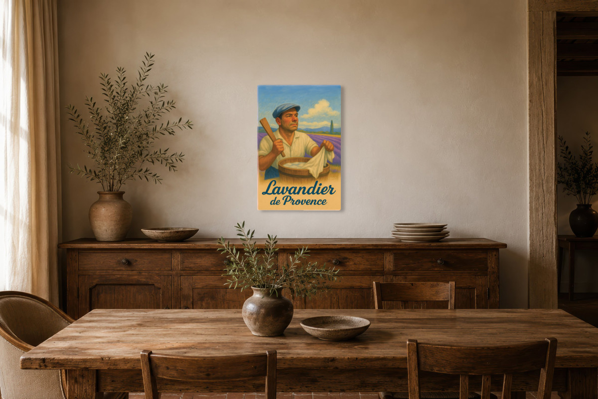 V01-01, Affiche vintage métiers anciens - Lavandier de Provence