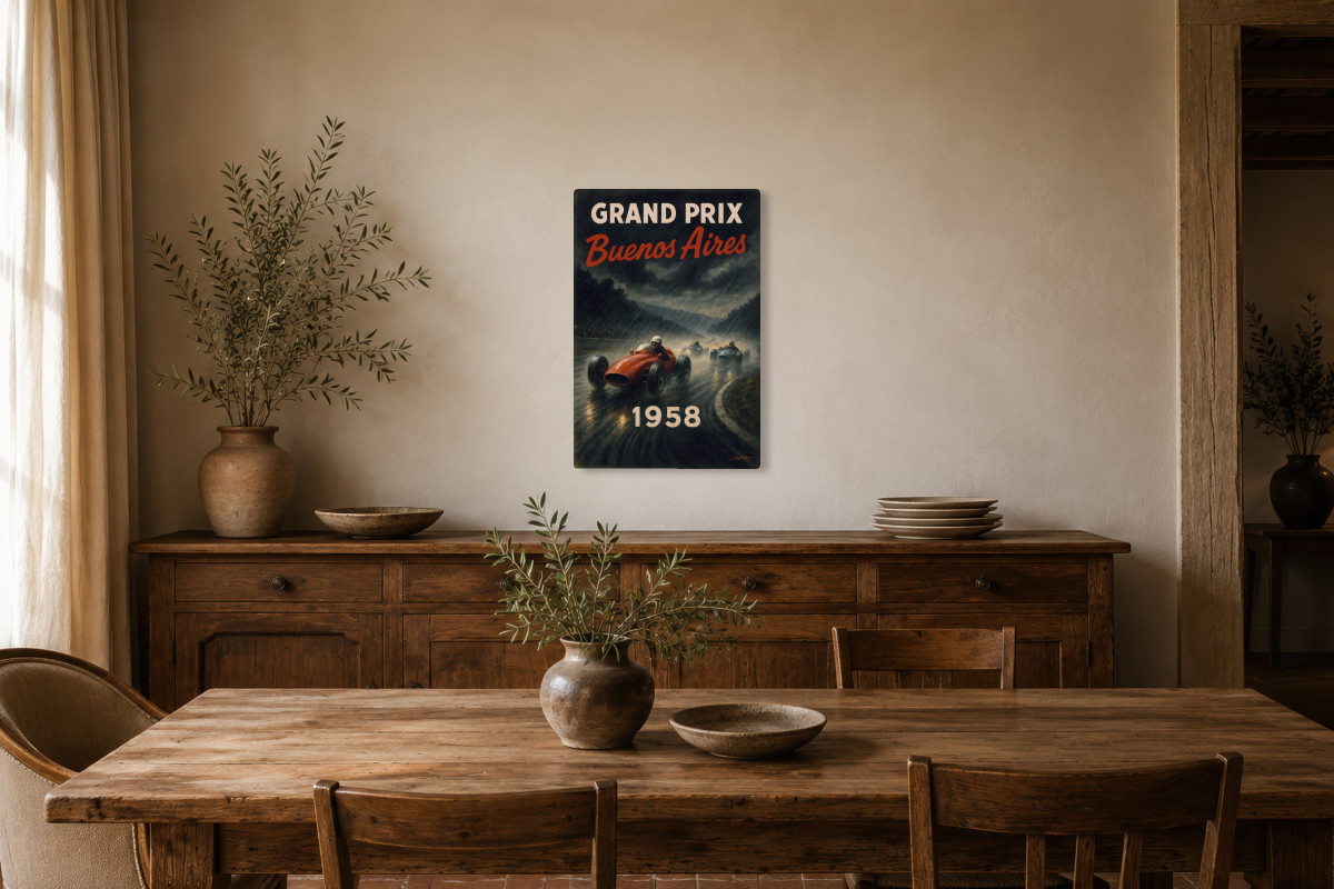V01-01, Affiche vintage sport - Grand Prix Buenos Aires 1958