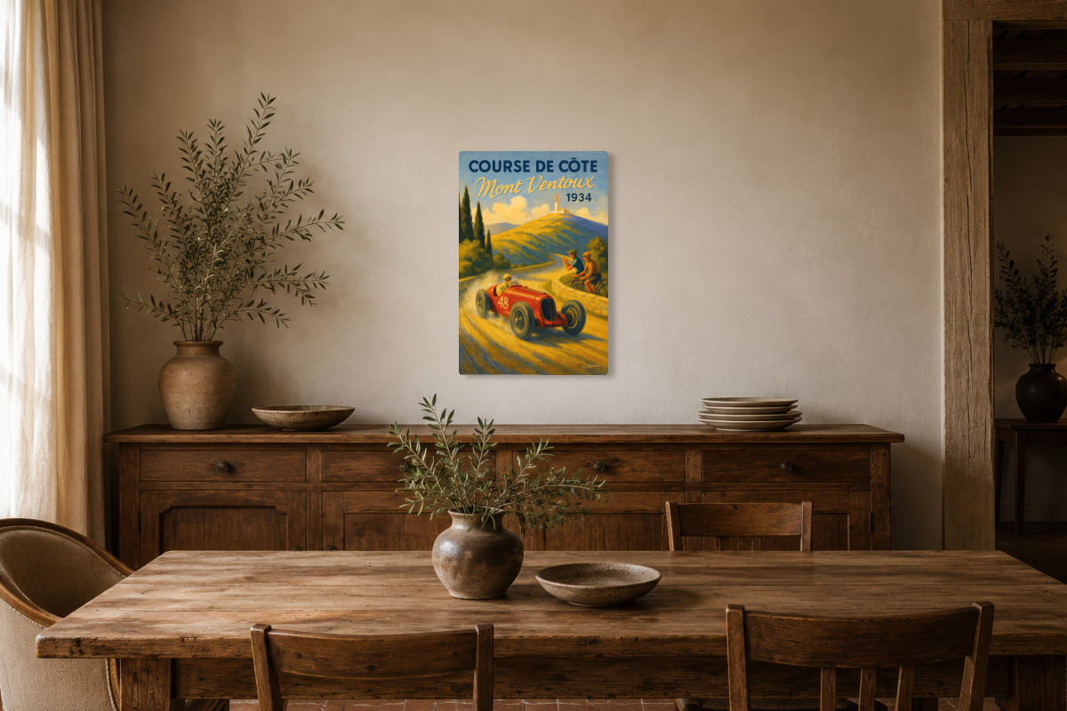 V01-01, Affiche vintage sport - Course Côte Mont Ventoux 1934