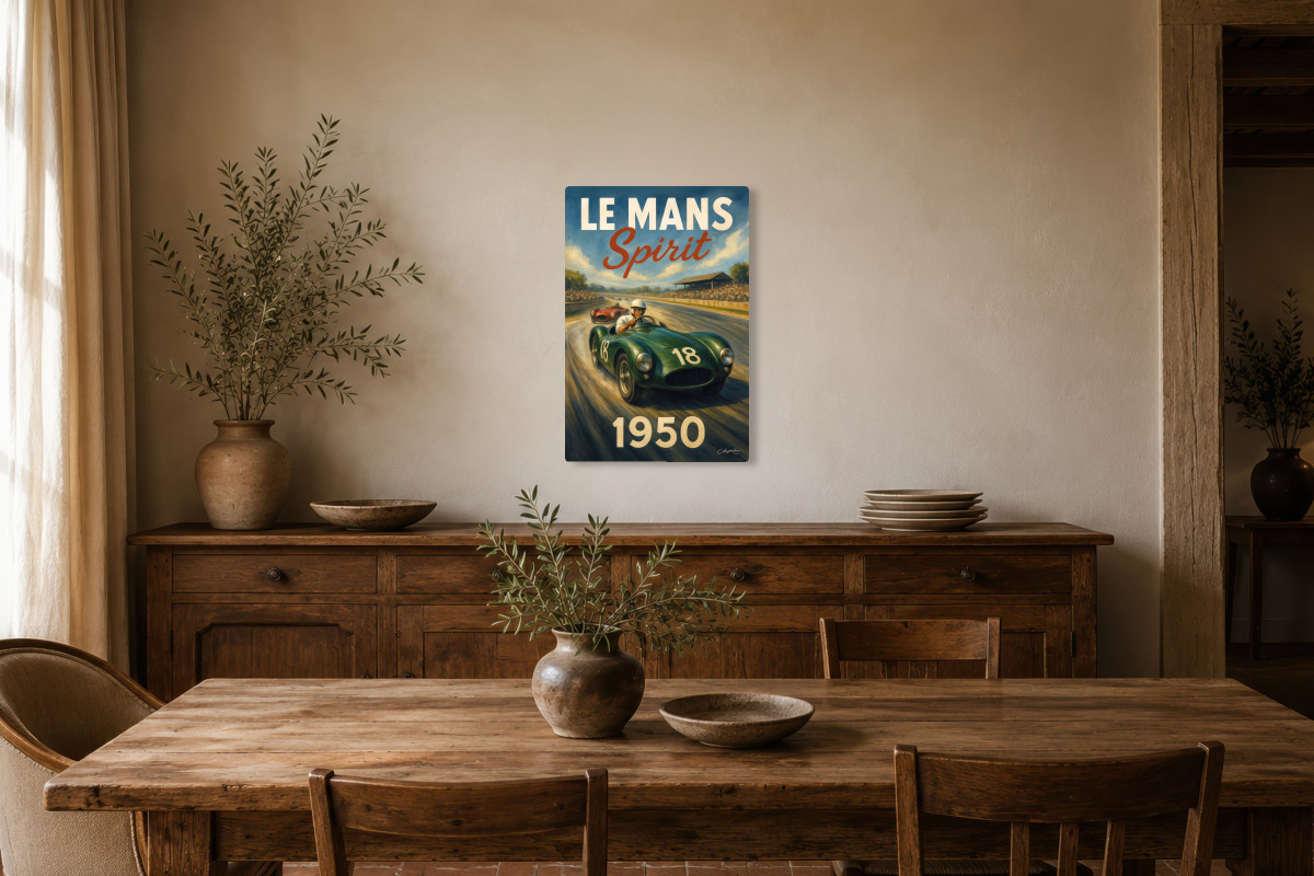 V01-01, Affiche vintage sport - Course Le Mans Spirit 1950
