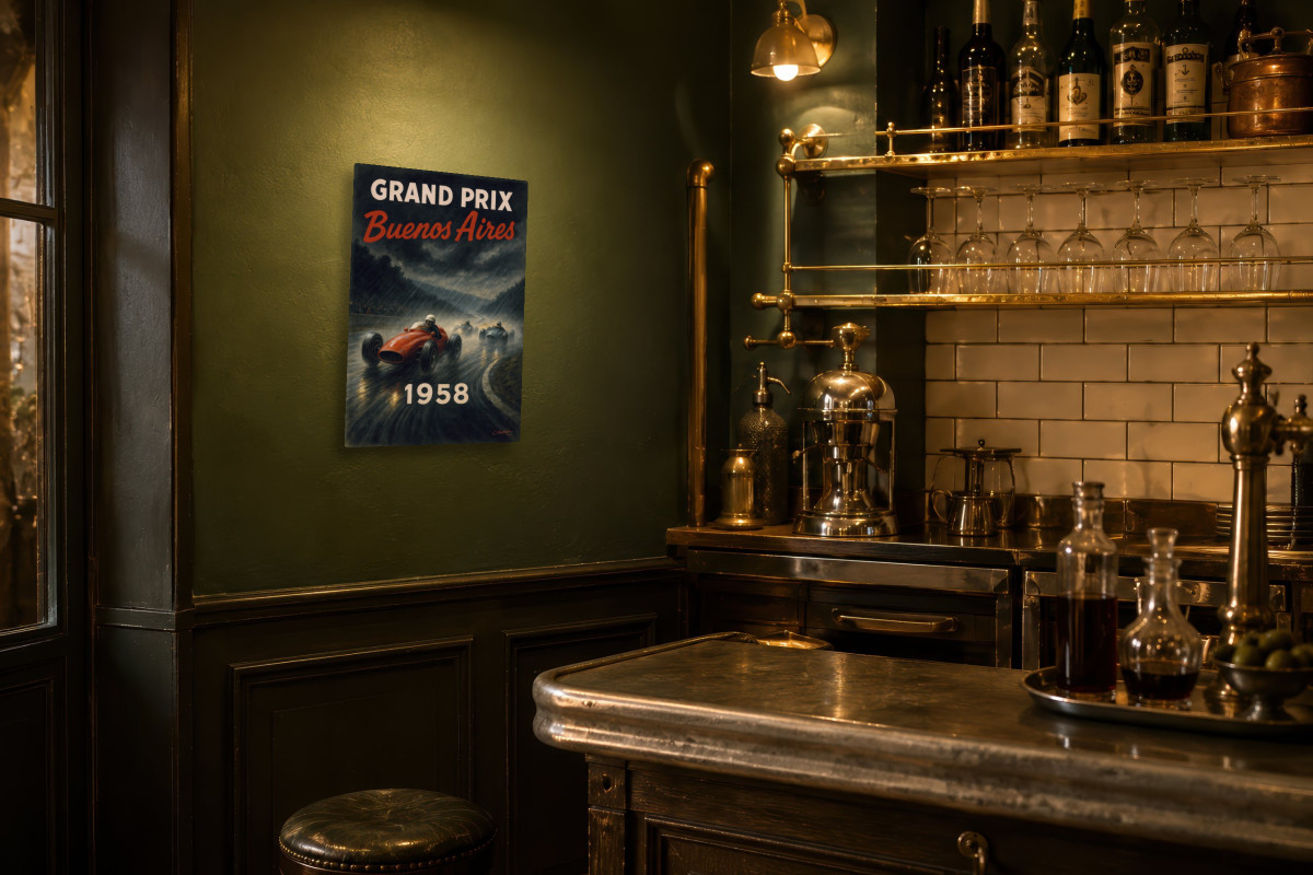 V02-02, Affiche vintage sport - Grand Prix Buenos Aires 1958