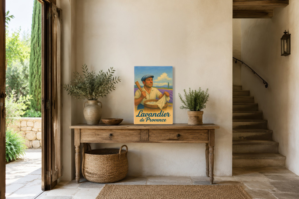 V01-17, Affiche vintage métiers anciens - Lavandier de Provence