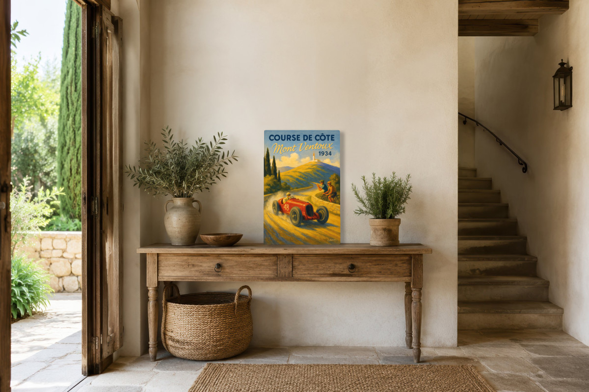 V01-17, Affiche vintage sport - Course Côte Mont Ventoux 1934