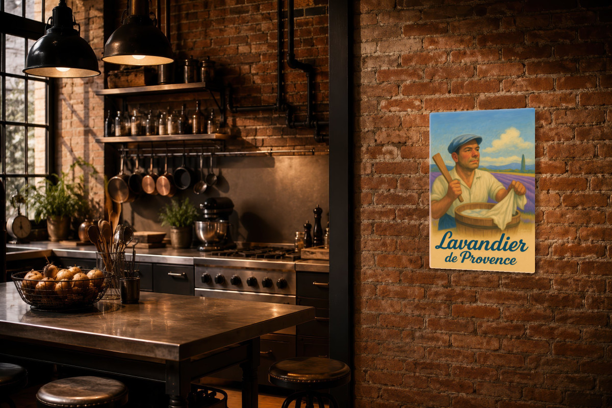 V02-03, Affiche vintage métiers anciens - Lavandier de Provence