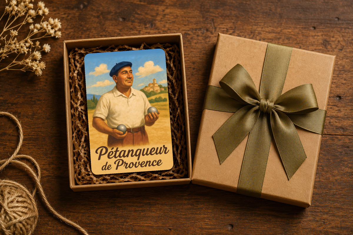 Mockup magnet 01 — Magnet Pétanqueur de Provence