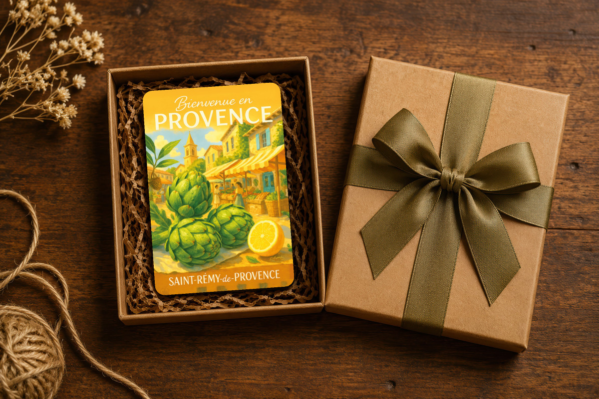 Mockup magnet 01 — Magnet Légumes du marché – Artichaut de Saint-Rémy
